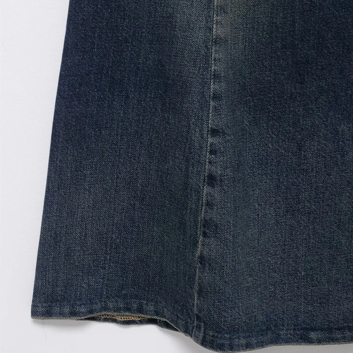 冬レトロ新作 レディース ミディアム丈 デニムプリーツサスペンダードレス エスニック風 ステージ衣装 トレンドファッションドレス