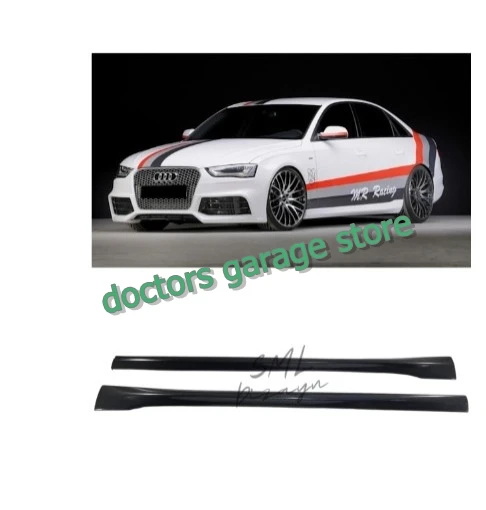 For Audi A4 B8 Side Skirt Threshold 2008 2009 2010 2011 2012 Sill Trim Car Styling Auto Accessory Universal Spoiler Mud Flaps