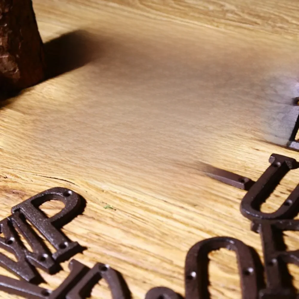 Style rétro épicerie fonte métal créatif bricolage maison plaque lettre symbole