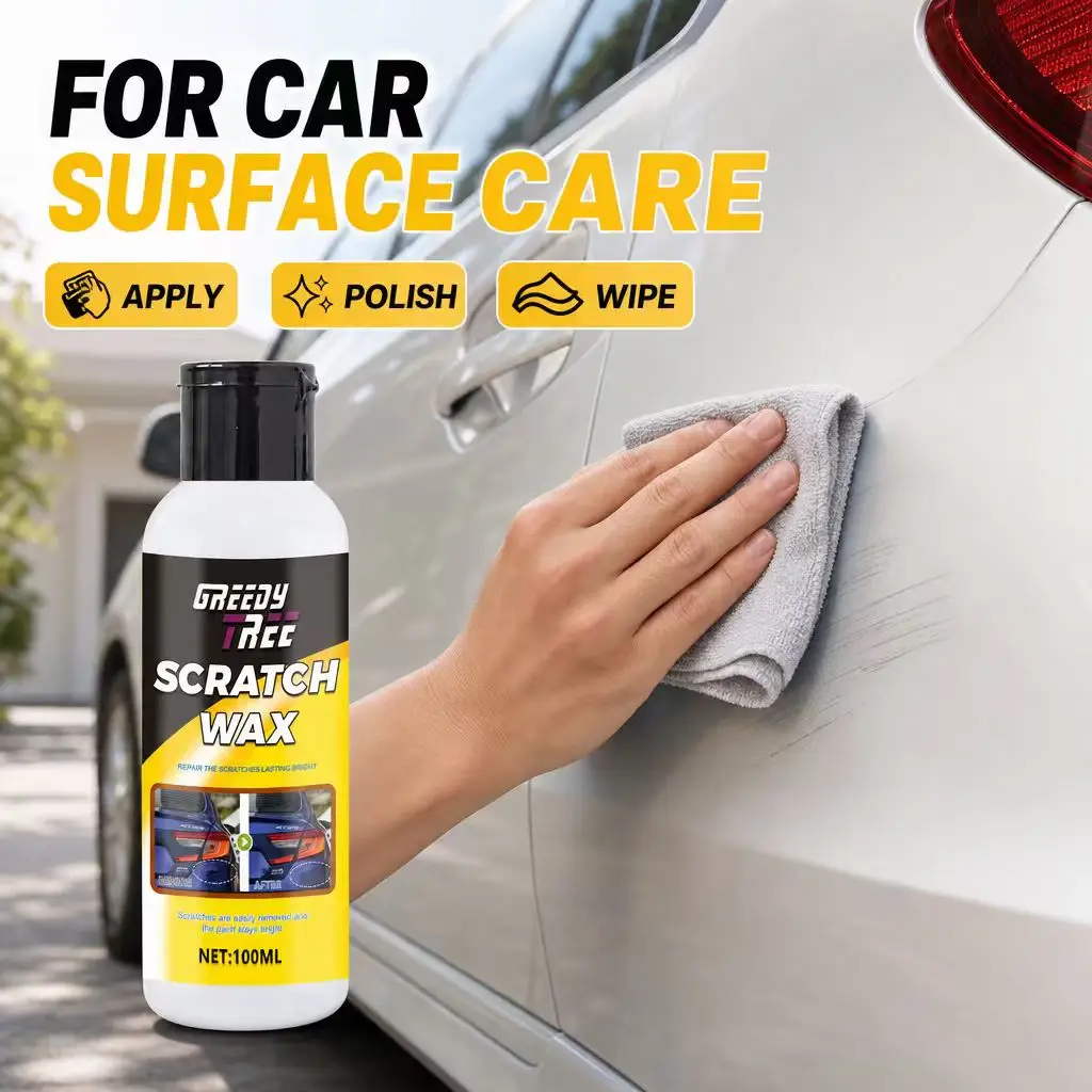 GREEDY TREE 100ml Car Scratch Wax Auto Paint Scratch Remover Polishing Wax for Car Surface Scratches Repair Agent for All Car Co