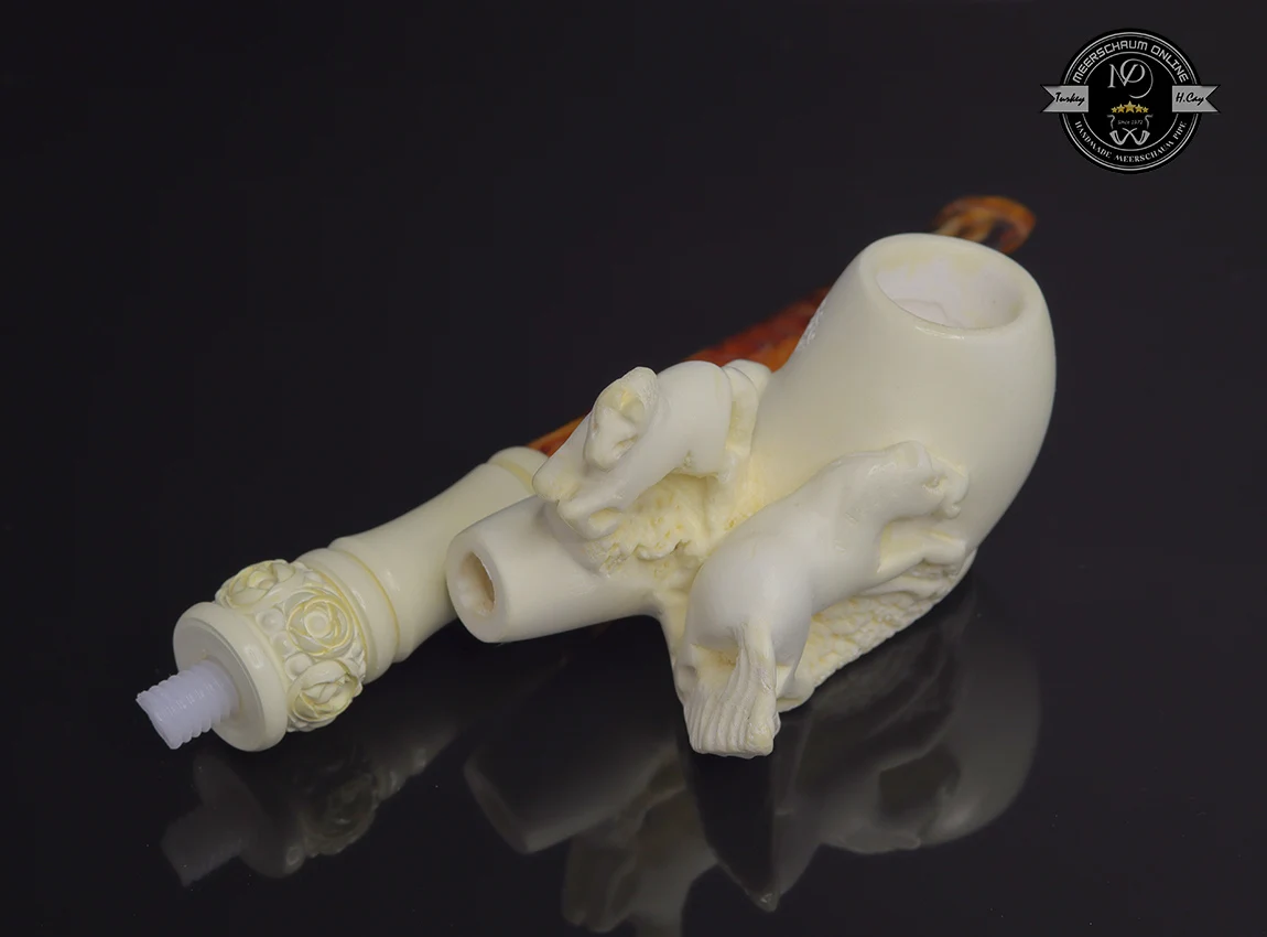 Handmade Block Meerschaum  Horse Pipe