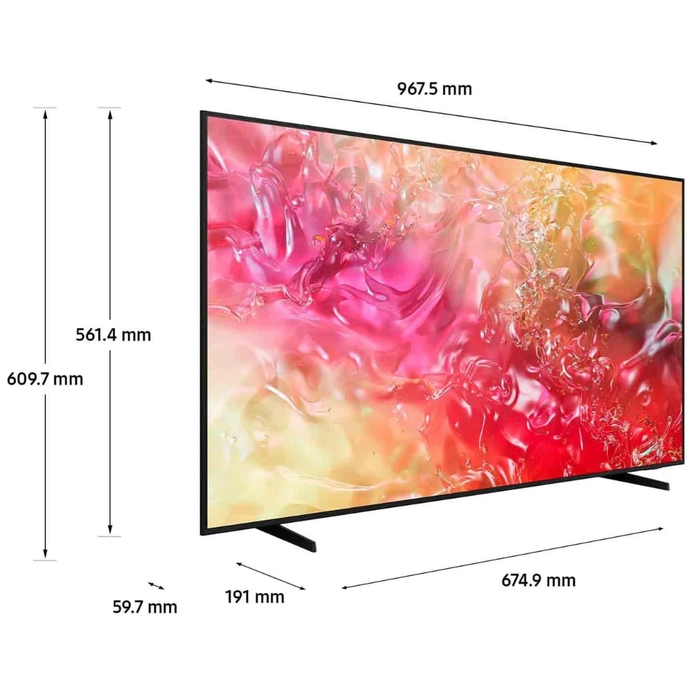 تلفزيون سامسونج الذكي 43 بوصةUE43DU7170UXZT، كريستال 4K UHD، ترقية 4K، مظهر نحيف، DVBT-2، Q-Symphony وOTS Lite، مدمج مع Bixby، شركات مع Alexa وGoogle Assistant، أسود 2024 [فئة كفاءة الطاقة G]