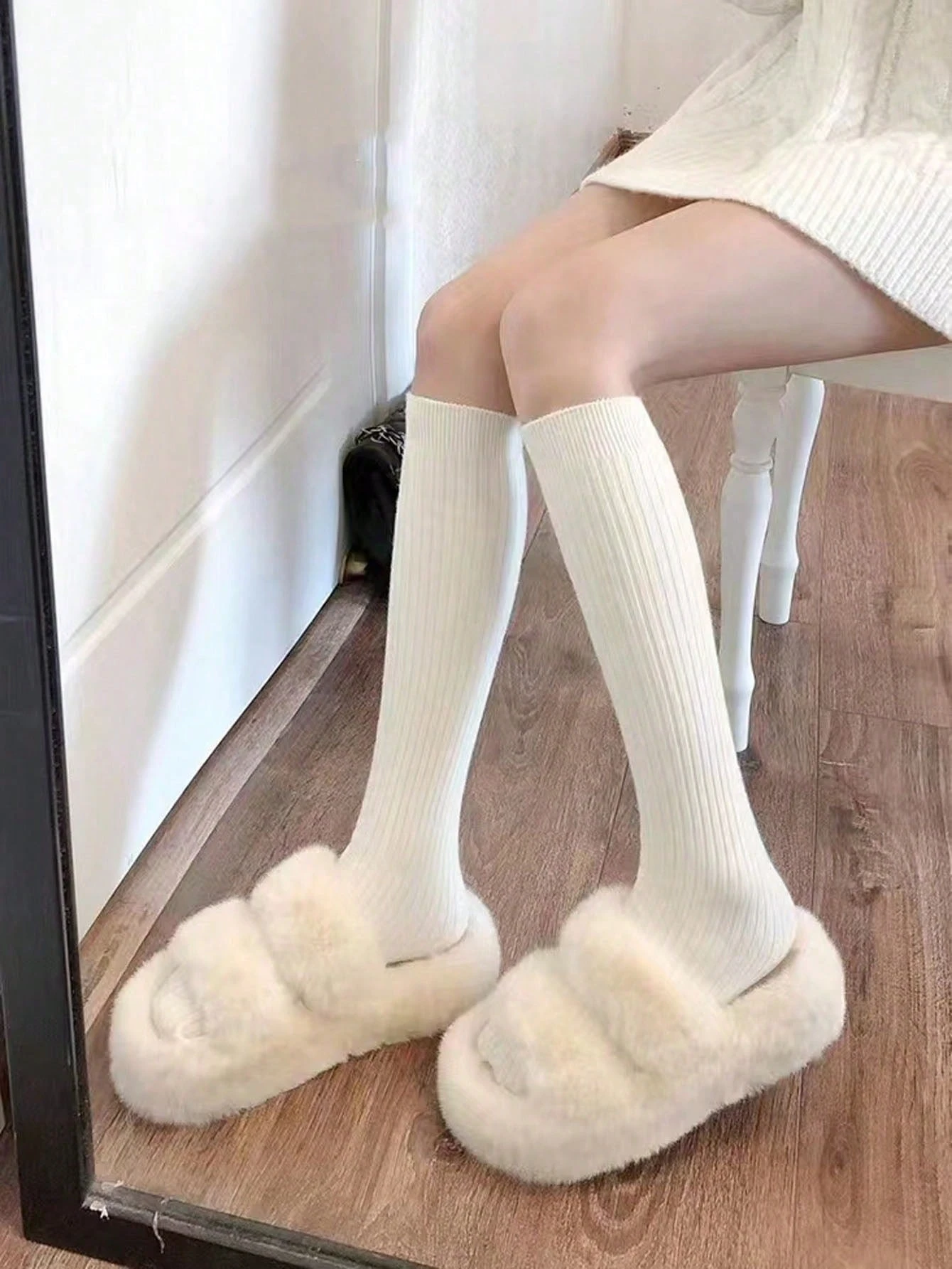 3 Pairs Women Calf Socks, Sexy Knee HighSocks, Solid Color Long Boot Socks For Spring, Summer,Autumn.Warm Calf Socks,Fall