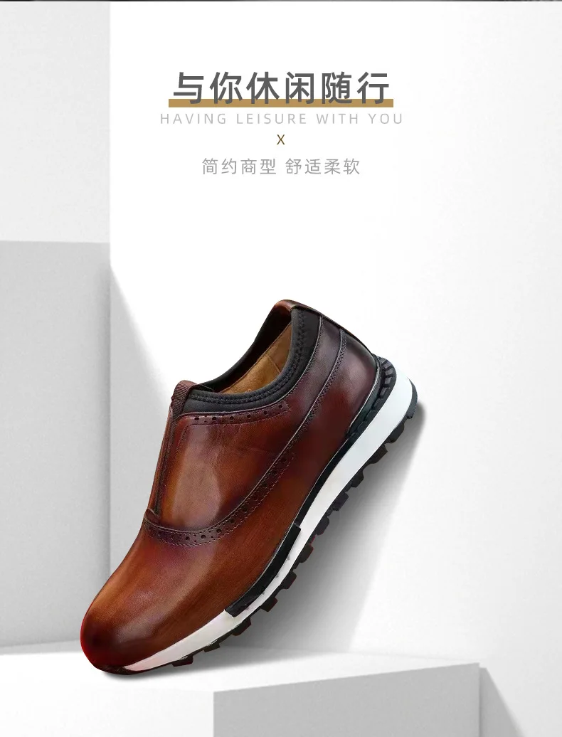 High-end fashion simple men's business shoe head layer cowhide comfortable, breathable.