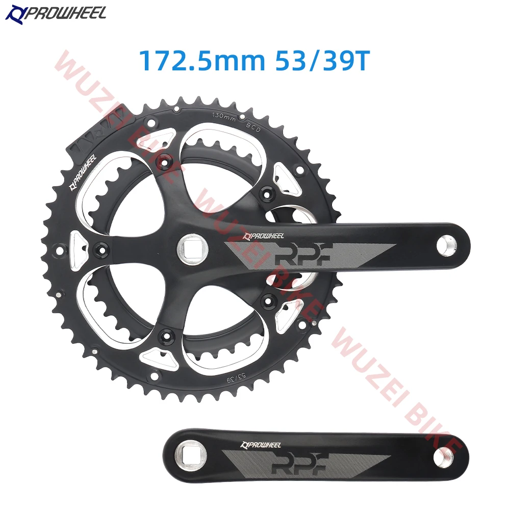 PROWHEEL RPF-521-N Road Bicycle Square Hole Crankset 8/9/10 Speed 53/39T-170/172.5MM for Road/Folding Bike Bicycle Crankset