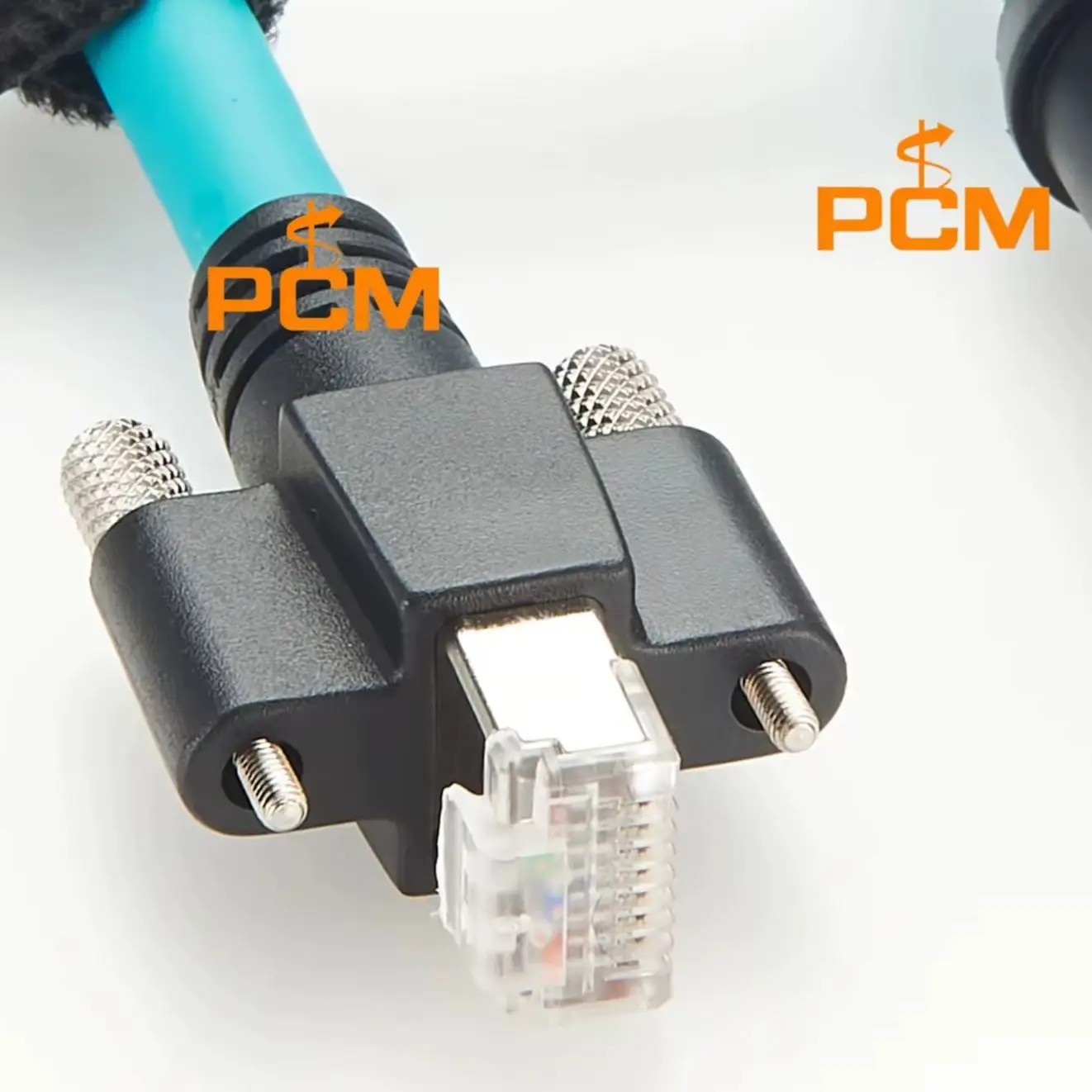 M12 to RJ45 Connector Cable M12 8Pin X type Encoding to Shielding RJ45 8P8C with Screws Mounting Lock Industrial Ethernet Line
