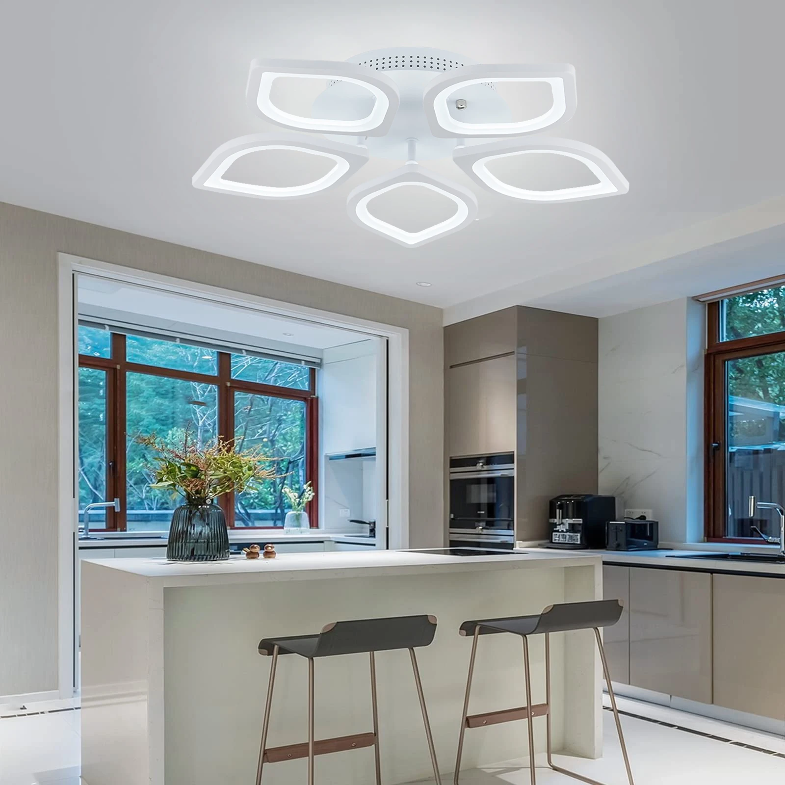 IRALAN LED تجهيزات ضوء السقف مع جهاز التحكم عن بعد فلوش جبل عكس الضوء الثريا لغرفة الطعام غرفة المعيشة غرفة نوم الدراسة #3