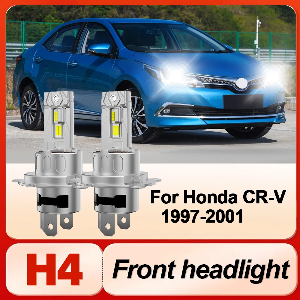 

2Pcs H4 LED Car Headlight bulbs DC12V-24V 20000LM High/low beam 3570 CSP Wireless with Fan Mini Lamp For Honda CR-V 1997-2001