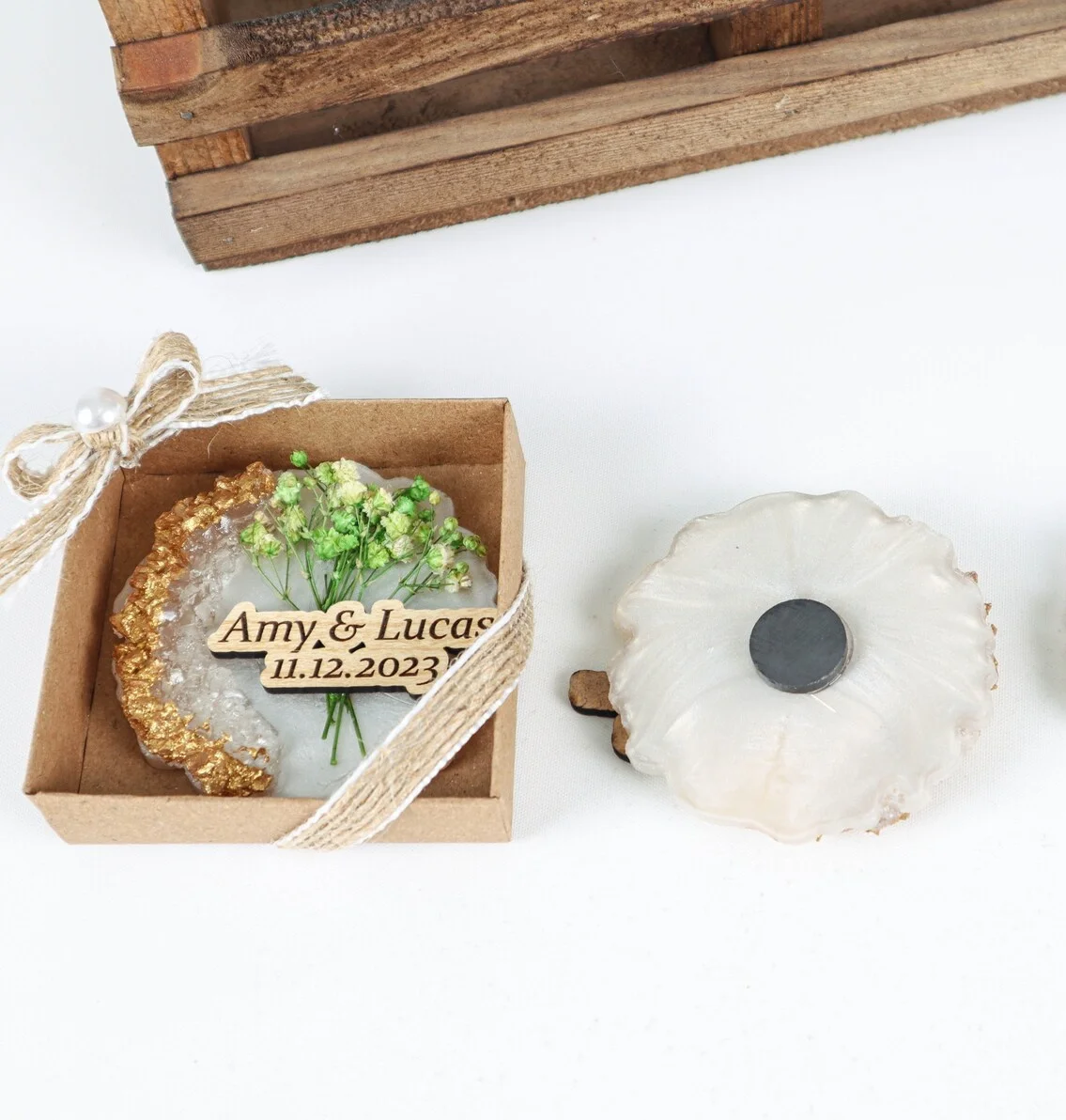 Epoxy Resin Magnet Wedding Favors, Wedding Favors for Guests in Bulk, Bridal Shower Favors, Birthday Magnet Favor, Shower Favors