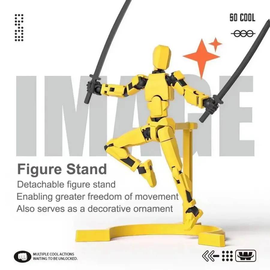 Action Figure Set Non-3D Printed Joints Deformable Lucky Figures Movable Dummy Model Ornaments DIY assembling puzzle villain toy