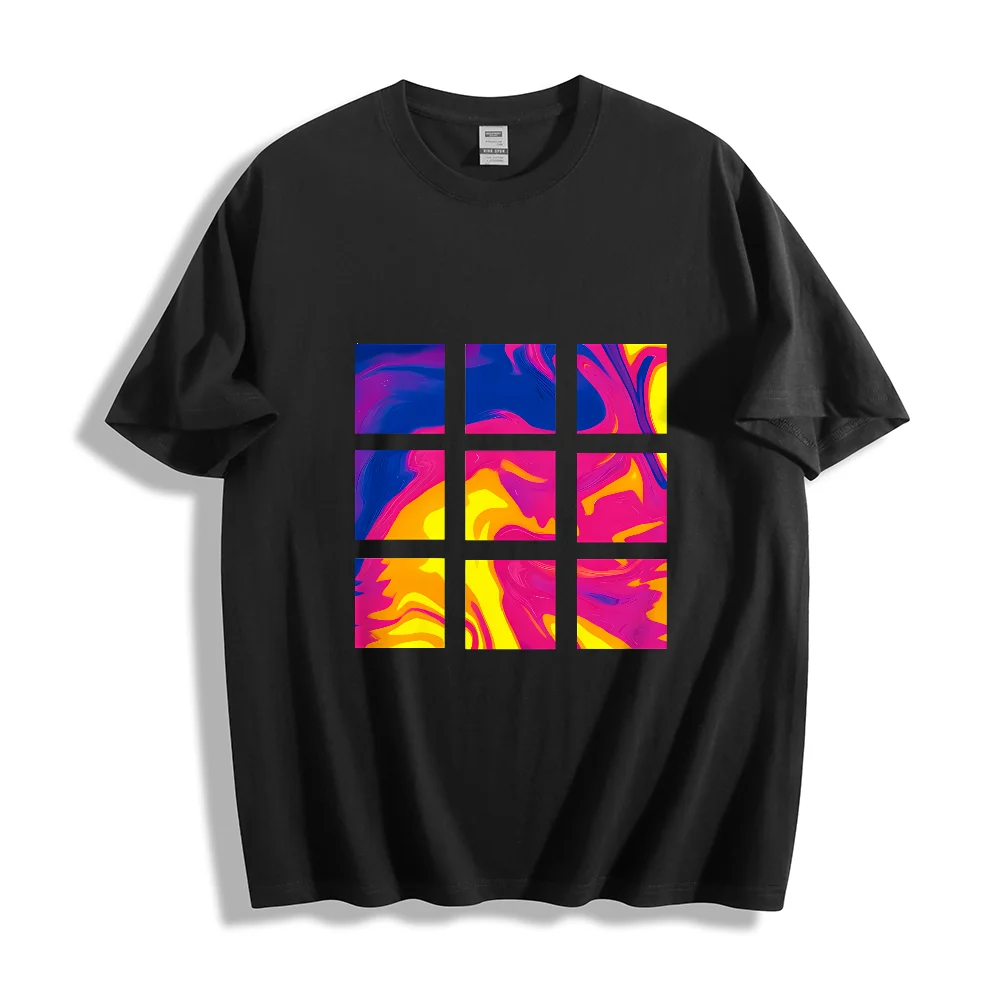 Camiseta estampada com retalhos abstratos de instrumento de imagem térmica, unissex, para homens e mulheres, algodão puro, camiseta plus size