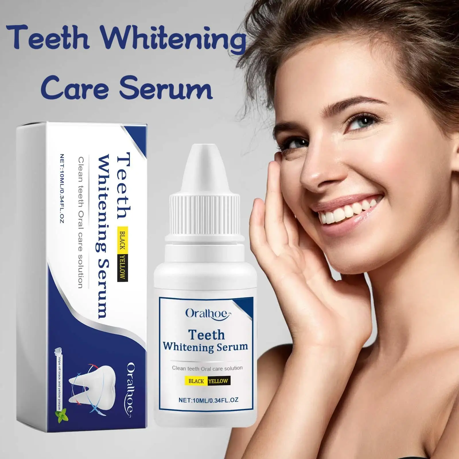 

Oralhoe 10ml Teeth Whitening Serum Remove Stains Oral Fresh Breath Reduce Yellow Teeth Gentle Cleaning Brightening Teeth Serum