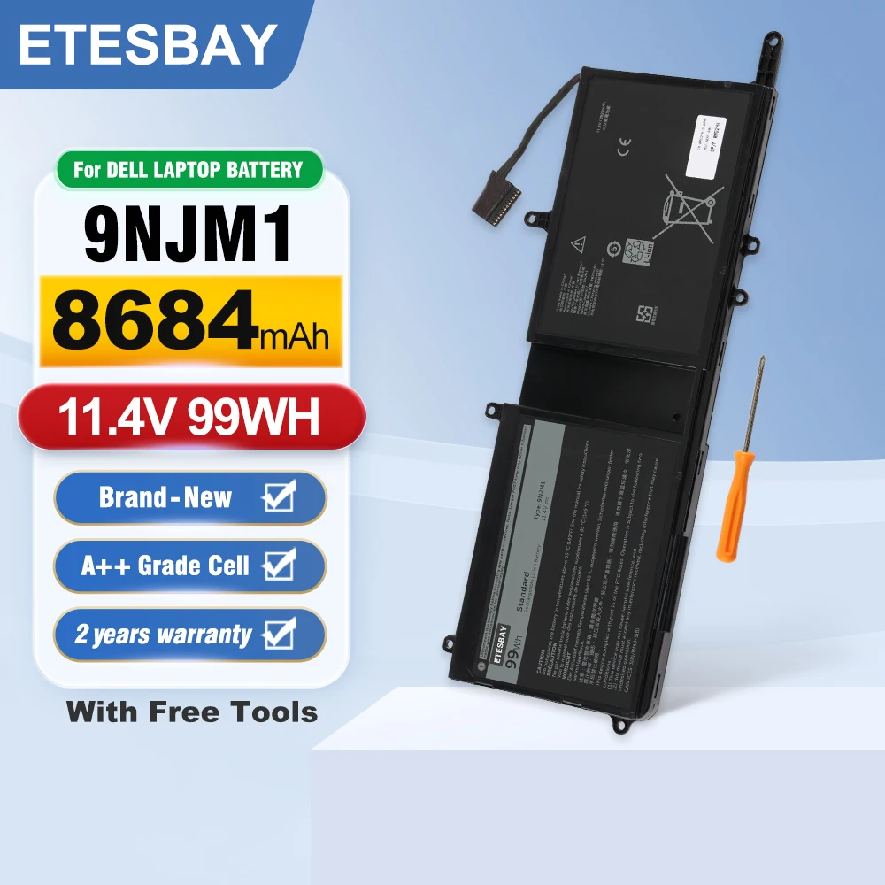 

ETESBAY 9NJM1 Laptop Battery For Dell Alienware 15 R3 R4 17 R5 Series P69F P31E P31E001 MG2YH HF250 0546FF 0HF250 44T2R P69F002