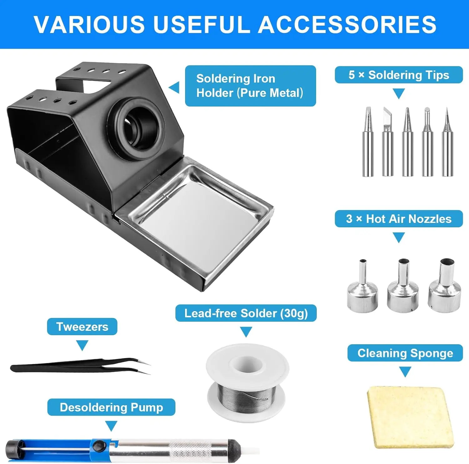 878D Soldering Station 2 IN 1 Hot Air Gun LCD Dual Digital Display Electric Soldering Iron SMD Welding Rework Station