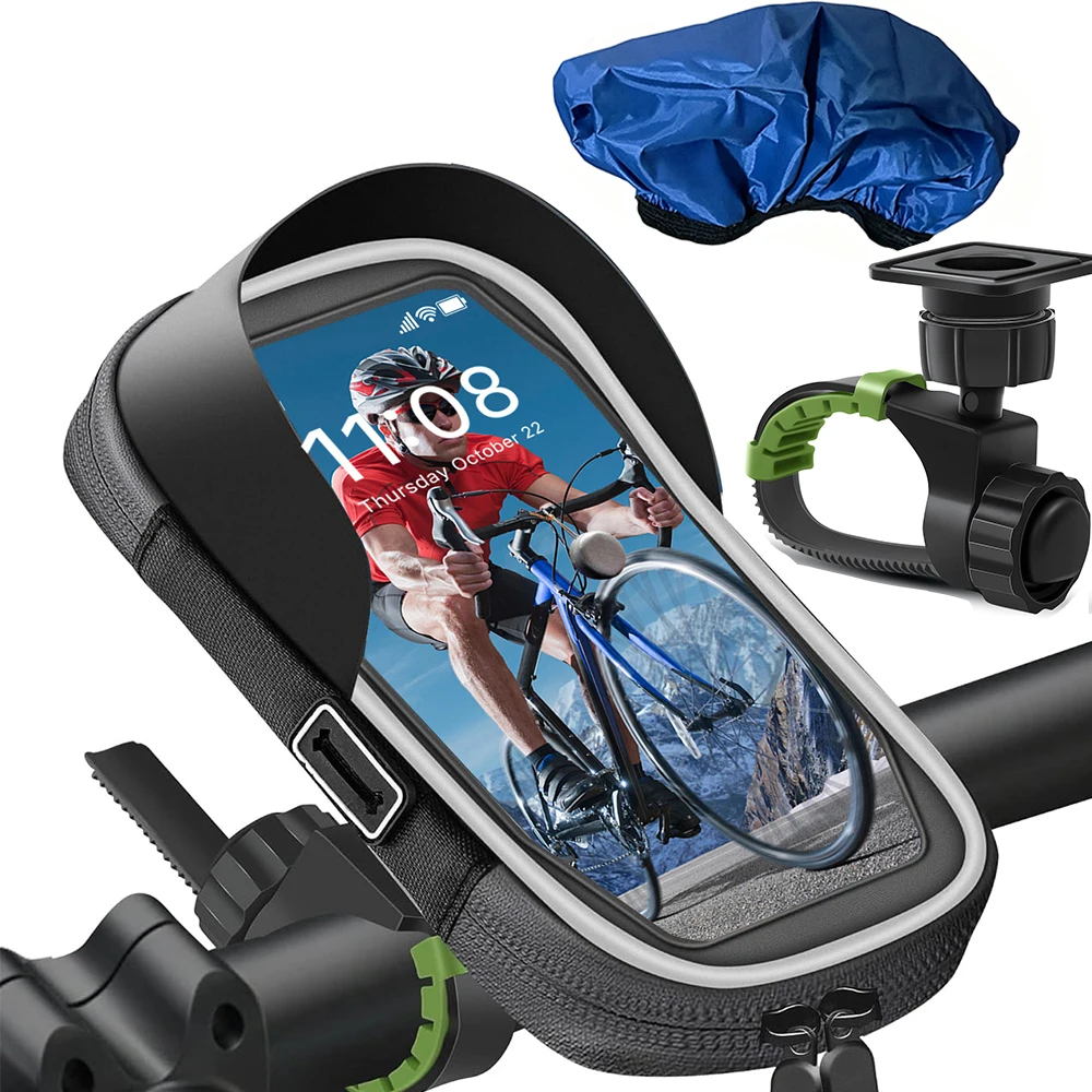 Wasserdicht 360° °   Drehbarer Fahrrad- und Motorrad-Handyhalter für den Vorderrahmen, einfache universelle Navigations-Smartphone-Halterung für alle Handys