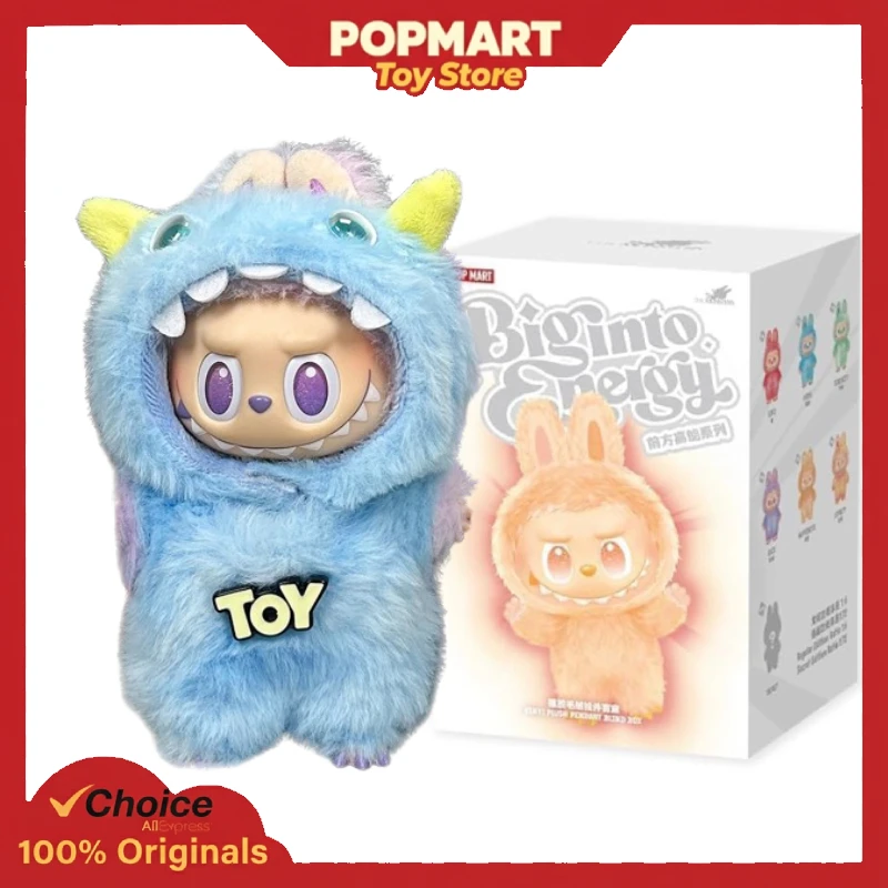 

POP MART LABUBU V3 Big Into Energy Светло-Голубой Монстр Аутентичная Одетая Кукла Набор с Одеждой В комплекте Оригинальная Фигурка Gi