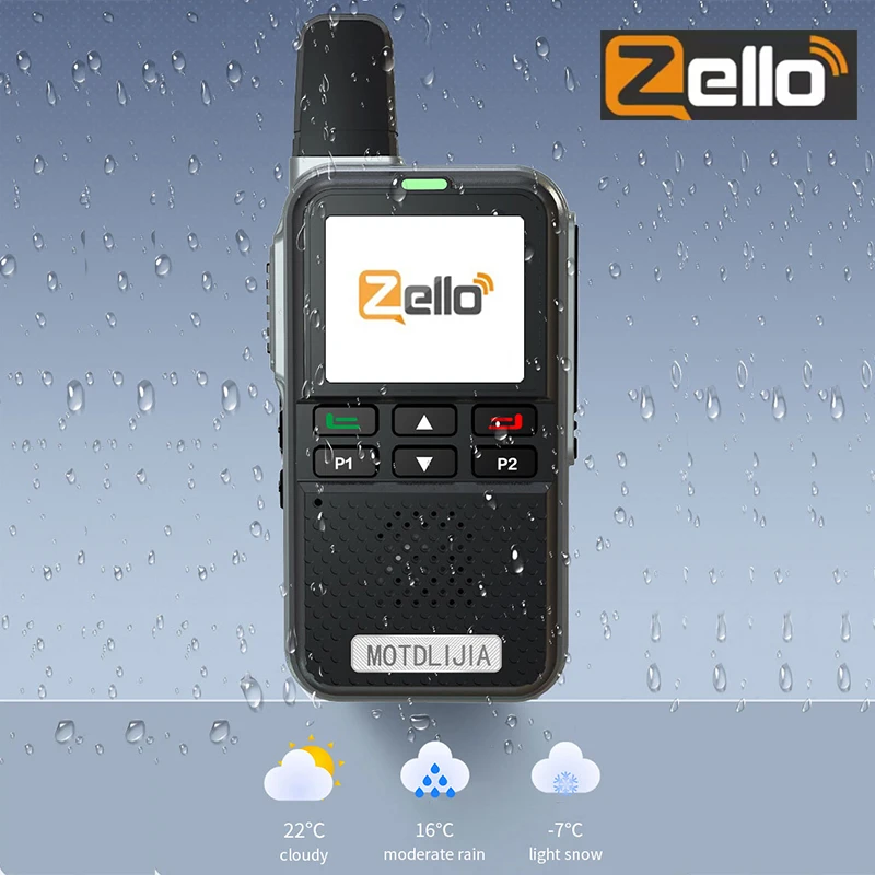 Zello Walkie Talkie Sim Card Radio bidirezionale a lungo raggio Pulsante PTT WiFi POC Sistema Android