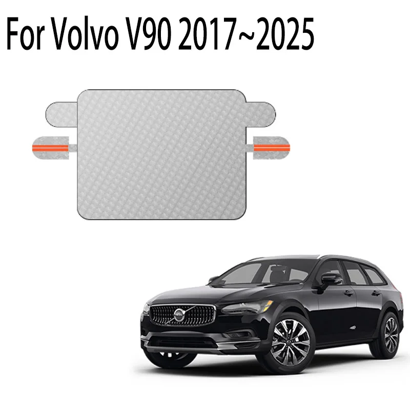 Car Snow Cover For Volvo V90 2017~2025 2018 2019 2020 Front Windshield Shield Protector Snow Ice Cover Auto Exterior Accessories