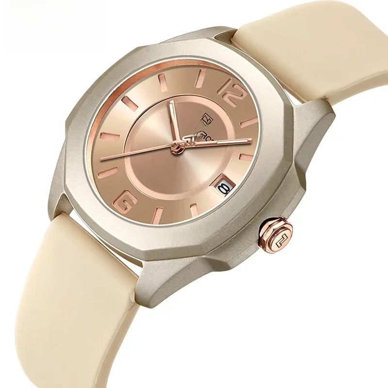 NAVIFORCE NF7107 Calendrier à quartz Montres étanches et antichoc pour femmes Horloges