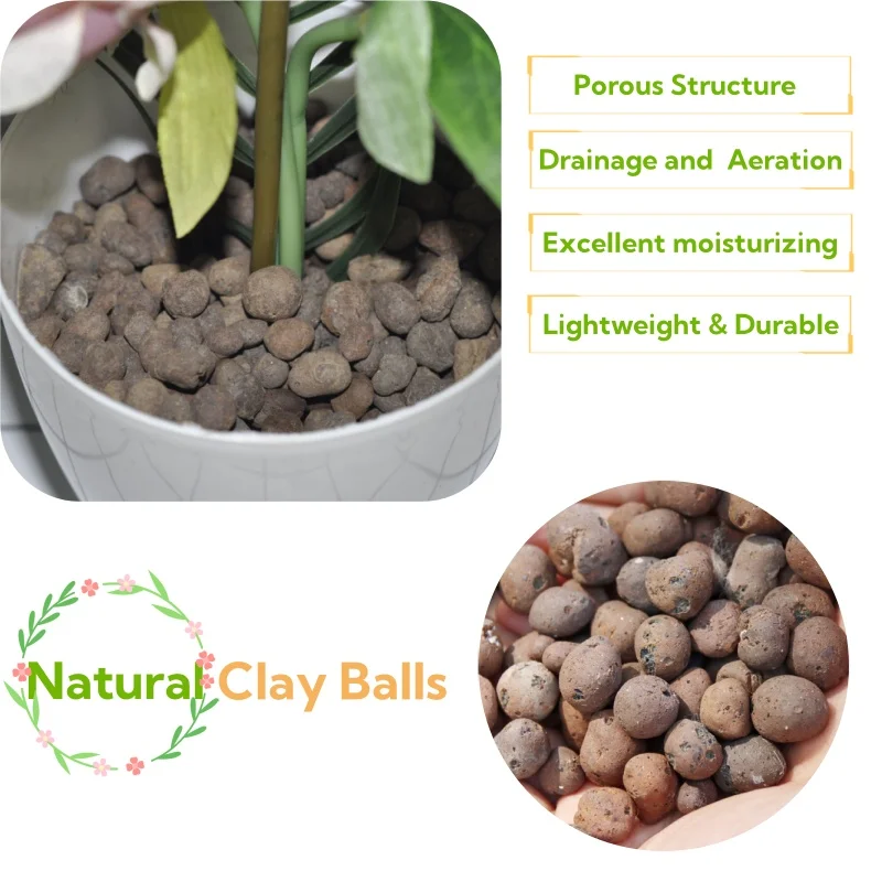 0.5L/1L Organic clay balls, Flower Substrate Drainage Expanded Clay, Hydroponic Gardening plant pot, Orchids, Drainage Aquaponic