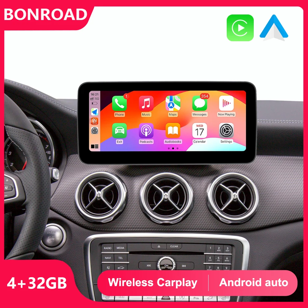 BONROAD Android Car Radio  Multimedia CarPlay GPS Navigation For Mercedes Benz A Class W176 GLA CLA X156 C117 Touch Screen