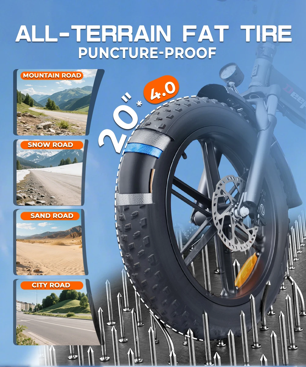 DEEPOWER G23 دراجة كهربائية 1500 واط موتور 48 فولت 35AH بطارية ليثيوم الكبار دراجة كهربائية 20*4.0-في الدهون النار الجبلية e-الدراجة #5