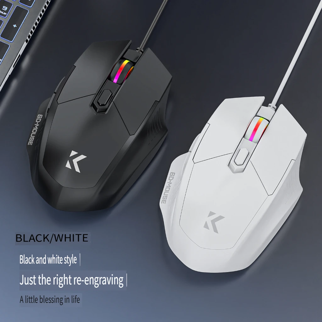

USB Wired Mouse Silent Click Ergonomic Design Gaming Office Laptop Desktop Computer Peripheral High Precision Supply Device