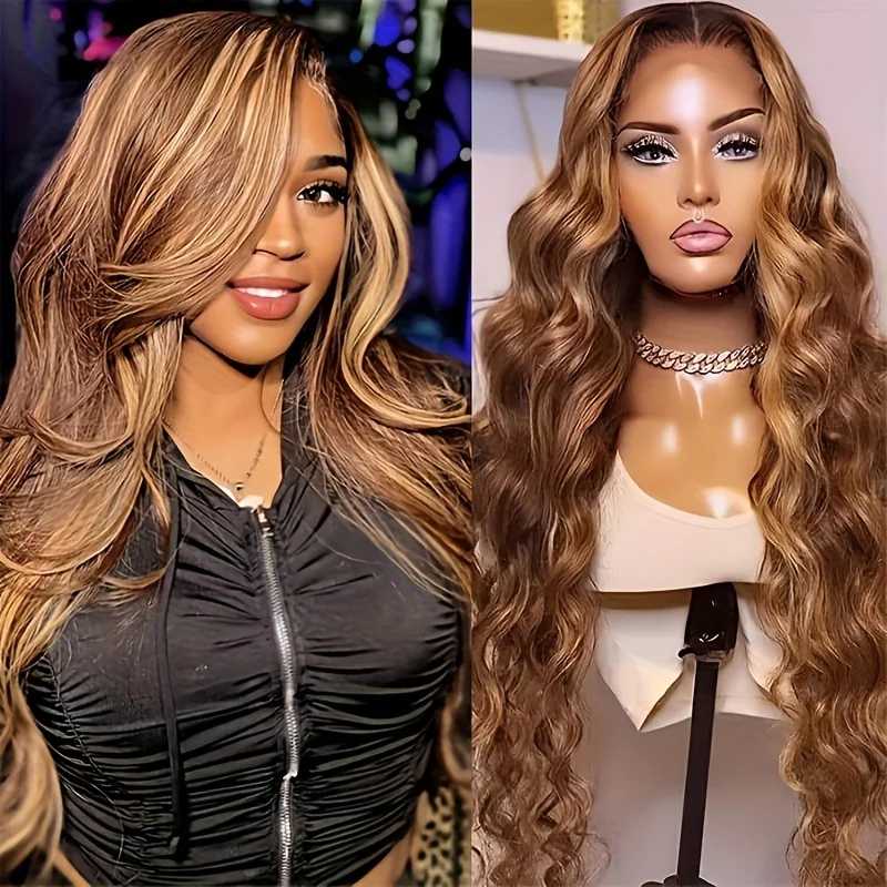 Highlight Wig Human Hair P427 Honey Blonde 13x4 Lace Front Human Hair Wigs Body Wave Lace Frontal Wig For Black Women Wigs