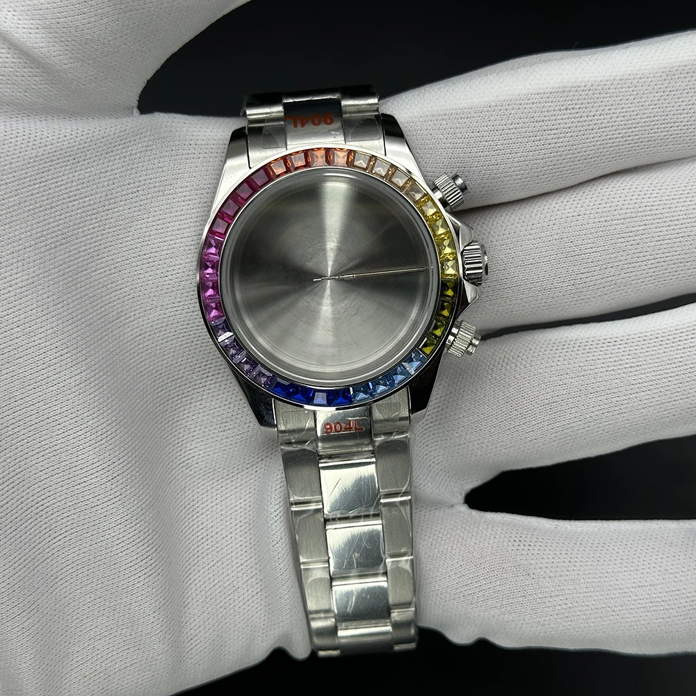 39mm VK63 Jewels Diamond Watch Case For Seiko Daytona VK63