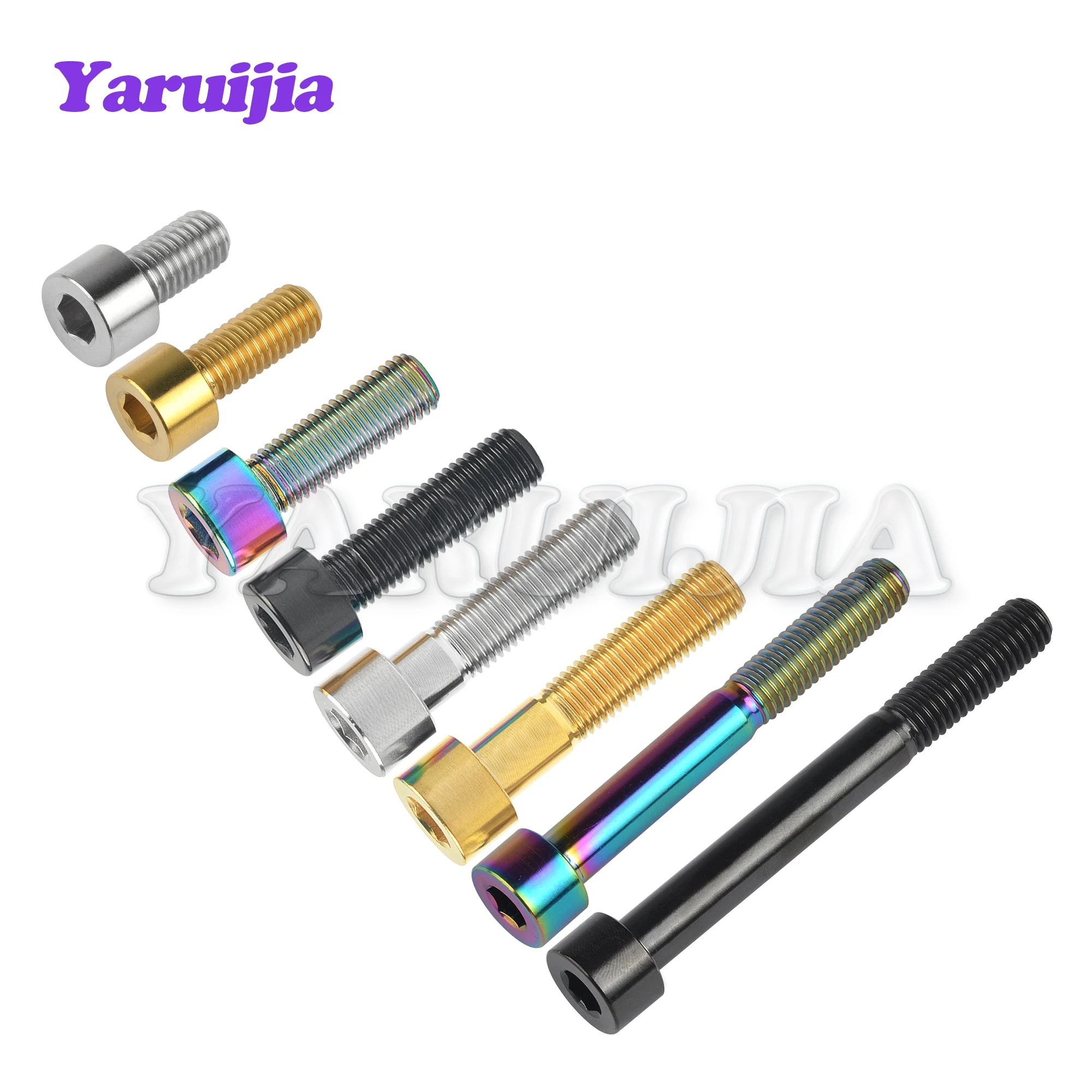 Yaruijia Titanium Bolts M7/M8x15/20/25/30/35/40/45/50/60/70mm Allen Key Head Bolt Screws for Bicycle Motorcycle Car