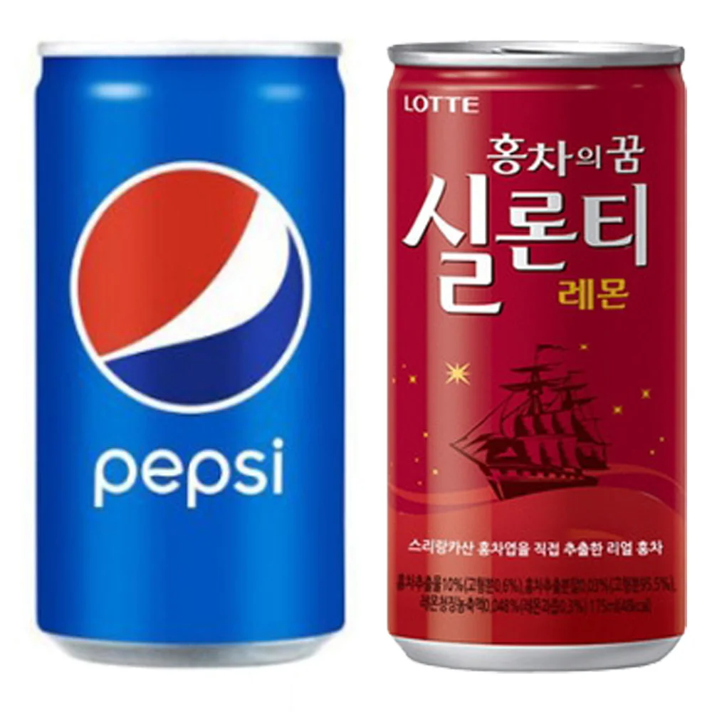 Lotte PepsiCola 190ml 30 cans + Ceylon Tea 175ml 30 cans (total 60 cans)