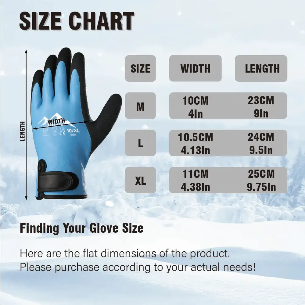 1 Pair of Winter Gloves with Inner Lining Anti-slip and Cold-resistant for Outdoor Activities Such as Fishing and Ice Work