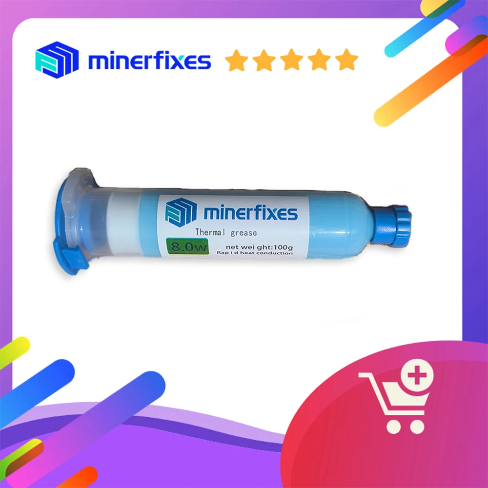 

Thermal grease 8.0W/MK Suitable for heat conduction of ASIC chips on hash boards such as Antminer, Whatsminer, Iceriver, Avalon