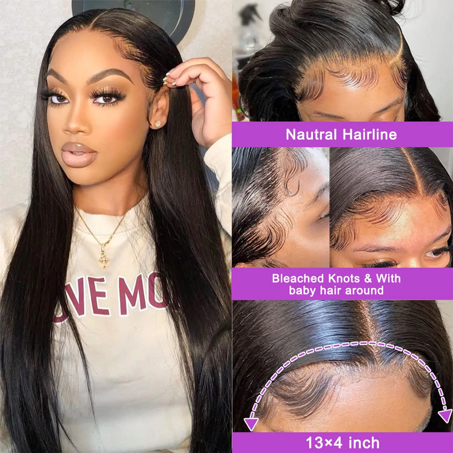 13x4 Straight Lace Front Wig Full Lace Human Hair Wigs For Women 38 Inch Human Hair Bone Straight Human Hair Hd Lace Frontal Wig