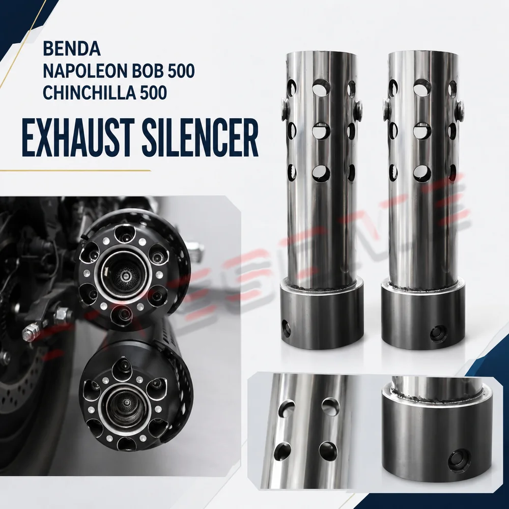For Fit BENDA NAPOLEON BOB 500 CHINCHILLA 500 Exhaust Noise Reduction Muffler