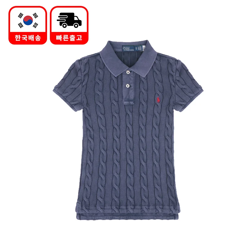 قميص بولو رالف لورين المحبوك للنساء باللون الكحلي 211891579