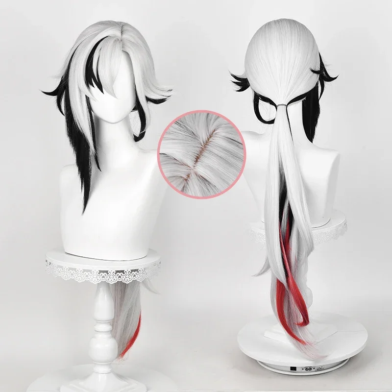 Fontaine Arlecchino peruka do cosplay Knave peruki Cosplay 83cm żaroodporne syntetyczne peruki do włosów + czapka z peruką — 2