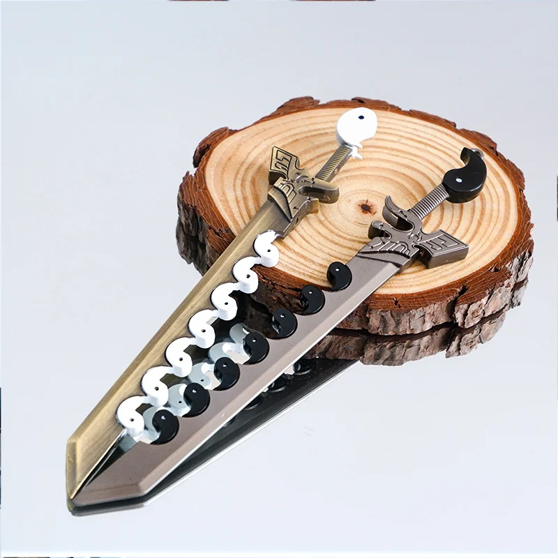 8.66in Tai Chi Bagua zwaard Koude wapens Oude Vechtsport Rekwisieten Zwaarden Model Metalen Ambachten Desktop Ornamenten Jongen Speelgoed Geschenken