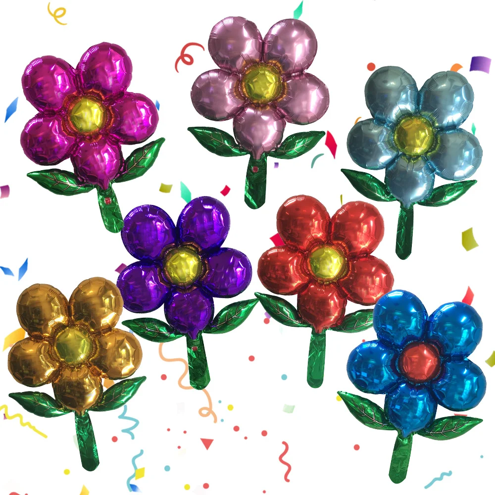 

Floral Foil Balloon Colorful Daisy Shape Flower Helium Inflatable Balloon for Wedding Birthday Holiday Party Room Decorations