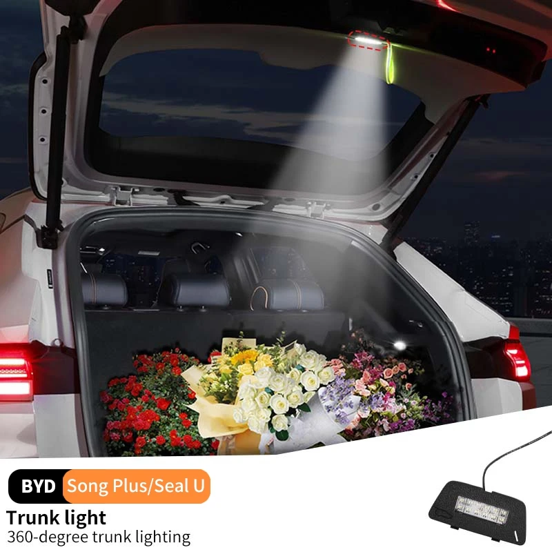 

For BYD Song Plus Seal U Dmi 2020-2025 Car Trunk Light LED Improve Night Vision Large-capacity Convenient Interior Accessories
