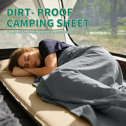 Imagen 2 del producto Forro de Saco de Dormir MAPLEAF, Sábana para Acampar, Viajes al Aire Libre, Senderismo, Saco de Dormir Ligero y Portátil para Verano