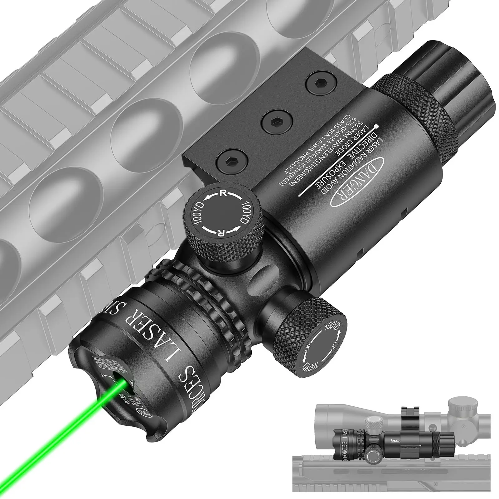 

CVLIFE Laser Sight for Rifle with Picatinny/M-lok Rail Mount, Green Laser for Guns, Low-Profile Laser Sight with Pressure Switch