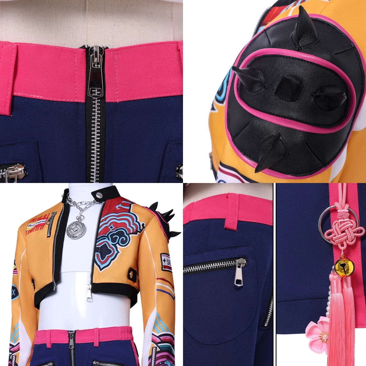 Kpop شيطان الصيادين رومي زوي ميرا تأثيري هنتركس زي فتاة الملابس مجموعة المعبود لعب الأدوار هالوين كرنفال حفلة سترة البدلة