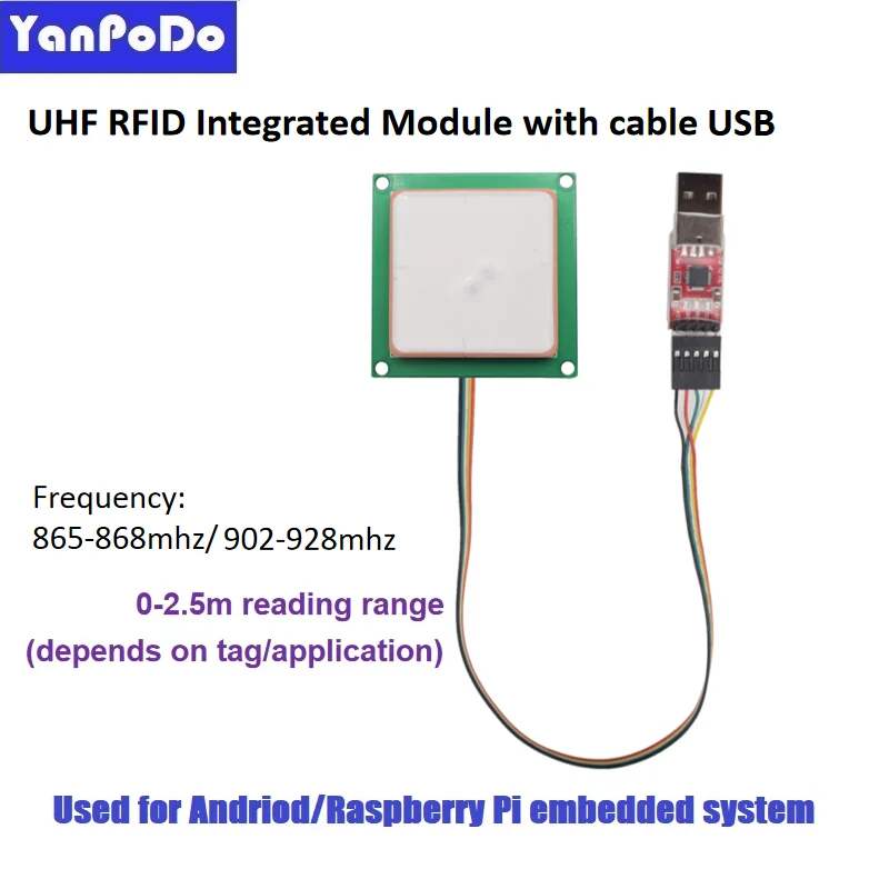 Yanpodo long distance 4 ports R2000-LTE uhf rfid reader module TTL UART RJ45 12V for Raspberry Pi Embedded system asset tracking