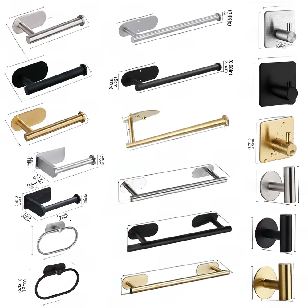 Acessórios de hardware adesivo para banheiro Toalheiro Suporte para dispensador de papel higiênico