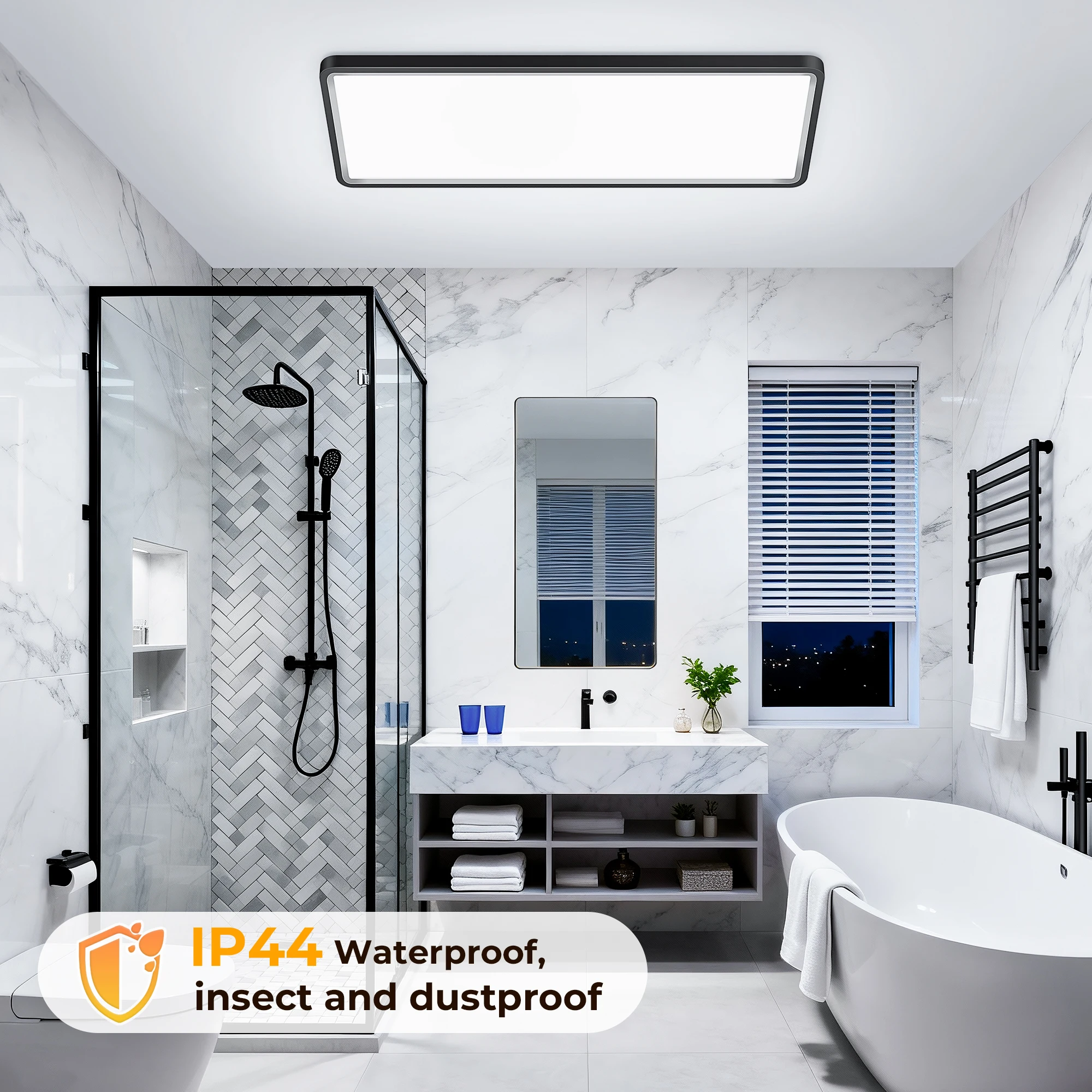 39728-4d6cae.jpg Plafón LED de techo rectangular ultrafino de 23 pulgadas, 32W+8W, 3000 lm y 3 CCT