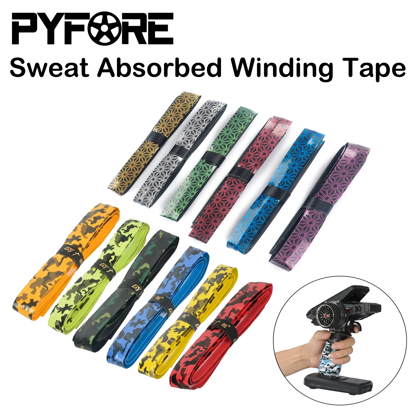 PYFORE Sweat Absorbed Non-slip Band winding tape Hand Glue For RC Model Car Transmitter Racket Bike Accessories