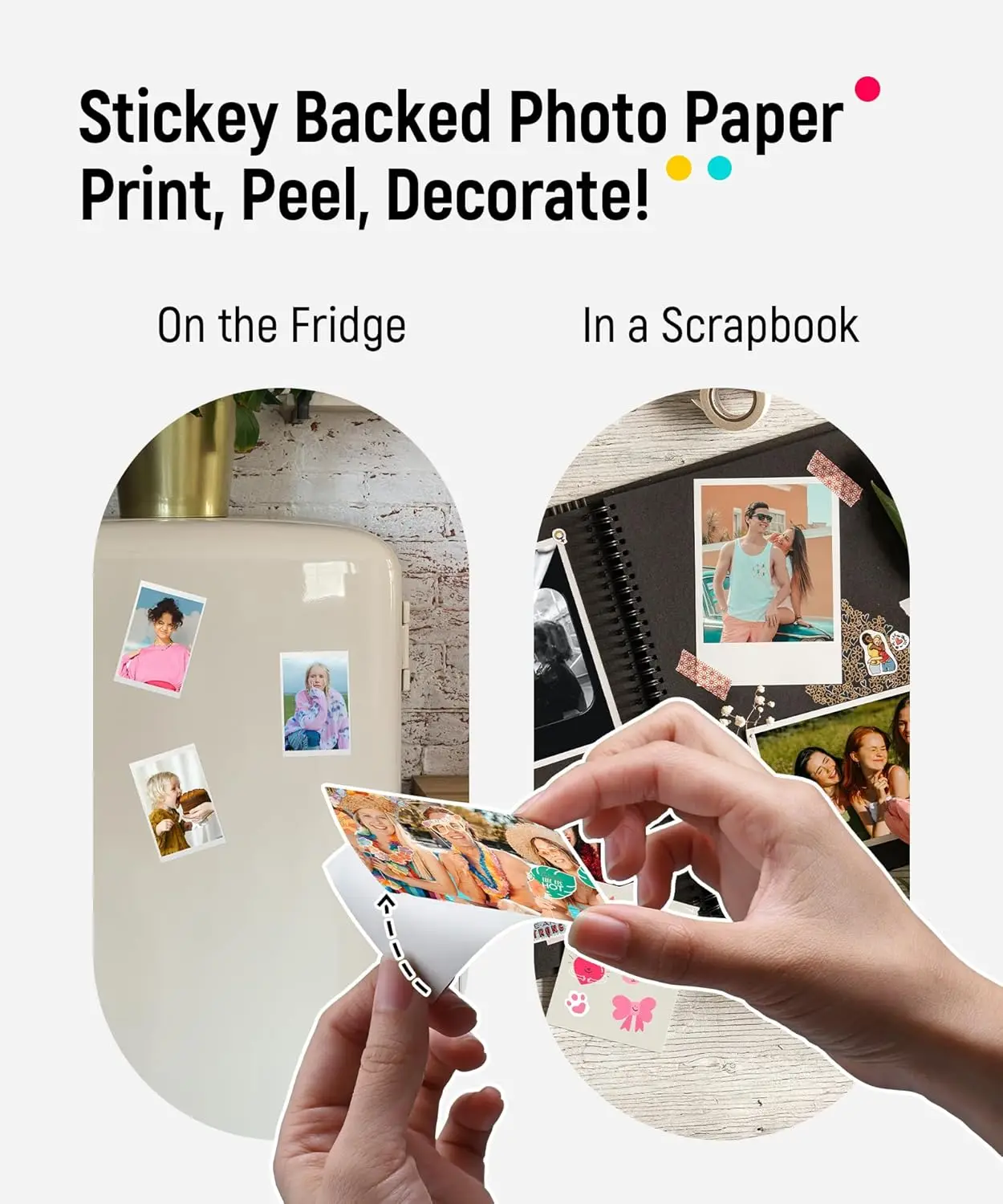 Liene Pearl K100 2×3″ Pocket Photo Printer Wireless ZINK Ink-Free Bluetooth Mini Instant Printer +50 Sheets Sticker Photos Whit