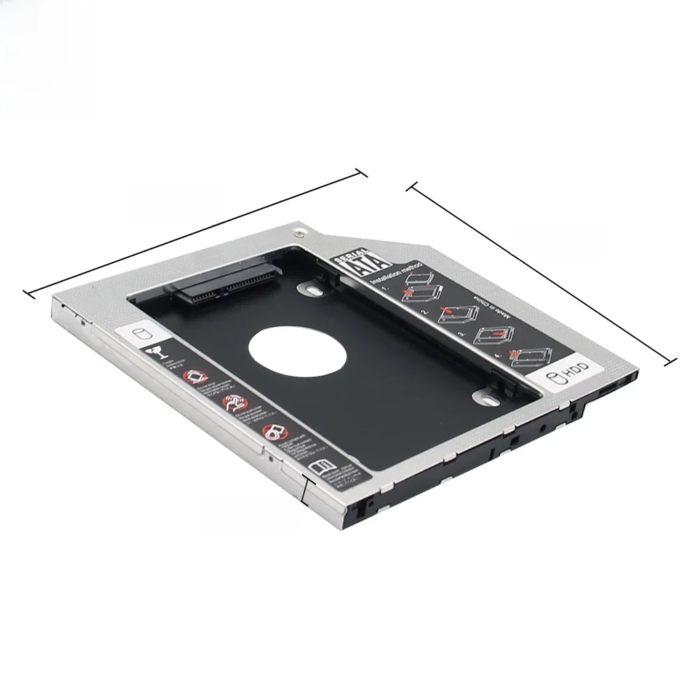 Nouveau deuxième disque dur Caddy 9MM 9.5MM SATA 3.0 pour boîtier SSD 2.5 pouces adaptateur de disque dur pour ordinateur portable CD DVD-ROM baie Optibay