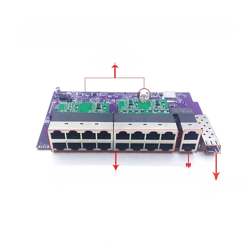 16 portów 100M 802.3AT/AF POE 48V z 2 portami 1000M w górę/NVR i 1 portem 1000M moduł przełączający SFP — zdjęcie produktu 7